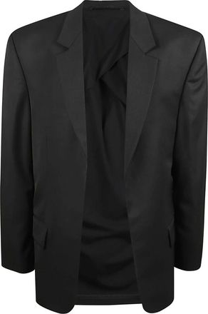 Balenciaga Jassen, Heren, Zwart, S, Wol, Geklede Jas in Keperstof en Jersey