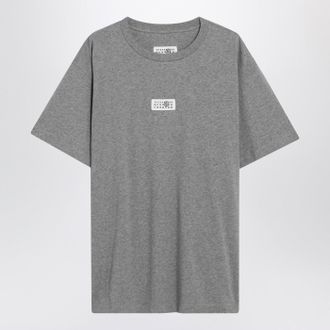 Maison Margiela Hellgraues T-Shirt mit numerischem Signatur-Patch