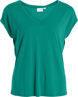 Vila T-shirt met V-hals en korte mouwen