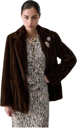 Liu Jo Blazer de Pelo Sint&eacute;tico - Jackets - Mujer - Marr&oacute;n - XL