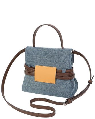 Tiffany & Fred Denim & Leather Belted Mini Satchel