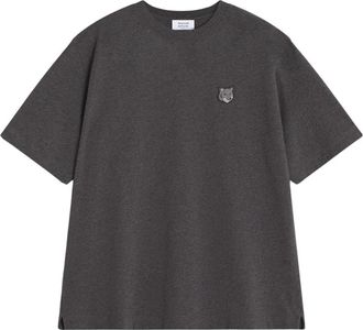 Maison Kitsun&eacute; Fox Head Oversize T-shirt - Heren - T-shirts - Grijs - L - Katoen - Tops