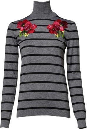 Dolce & Gabbana Dames, Truien, Grijs, Maat: 2XS Zijde