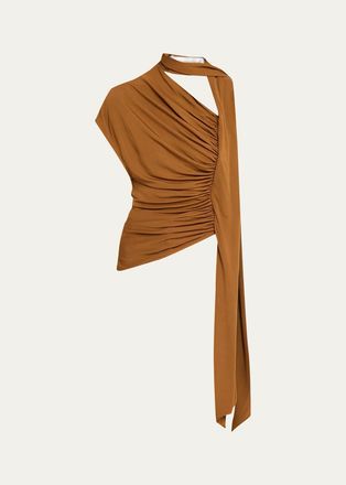CHRISTOPHER ESBER Vienna Ruched Jersey Scarf Top