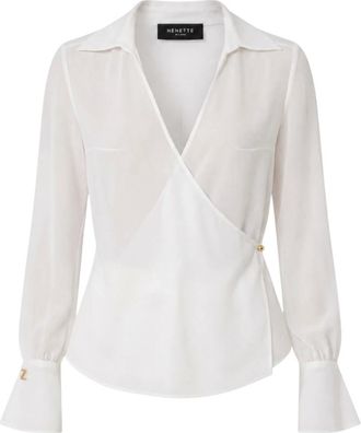 Nenette Blusa - Dames - Blouses & Shirts - Wit - Maat: S Poliester