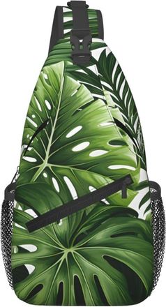 Generic Tropical Green Plants Crossbody Bag Trendy Shoulder Bag Anti Theft Crossbody Bags For Outdoors Shopping Camping