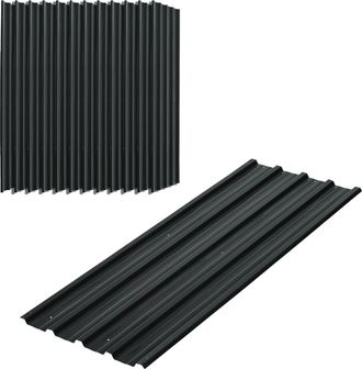 OEM Juego De 12 Paneles Para Tejado De Acero Galvanizado 7m&sup2; Para Caseta De Herramientas Cobertizo 129x45cm Gris Oscuro
