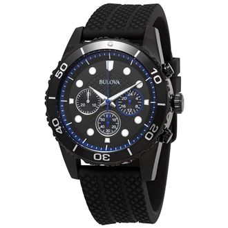 Bulova Chronograph Quartz Black Dial Mens Watch 98A211