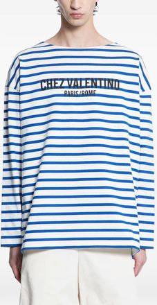 Valentino Garavani striped-pattern long-sleeve T-shirt - White