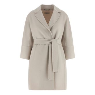 Max Mara Dames, Mantels, Beige, Maat: L Wol