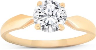 Pompeii3 Certified 1 1/2Ct Solitaire Diamond Engagement Ring 14k Gold Lab Grown