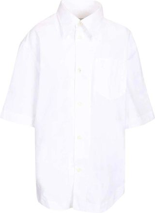 Ami Short Sleeve Wide Shirt With Camp Collar And Patch Pocket