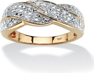 Palm Beach Jewelry 1/10 TCW Round Diamond Braid Ring in 10k Gold