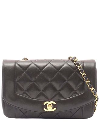 Chanel Black Lambskin Diana Flap Shoulder Bag (Authentic Pre-Loved)