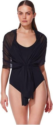 Gottex Yuri Flower Multi-Way Mesh One Piece in Black at Nordstrom, Size 12