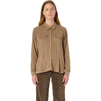 Gerard Darel Honorine Jersey Shirt in Camel at Nordstrom, Size X-Small