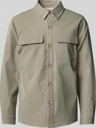 Colours & Sons Regular Fit Hemdjacke mit Brustpattentaschen in Gruen, Größe XXL