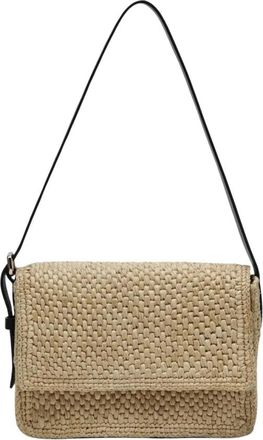 Maneb&igrave; Gevlochten Raffia Schoudertas - Dames - Schoudertassen - Beige - ONE Size - Tassen