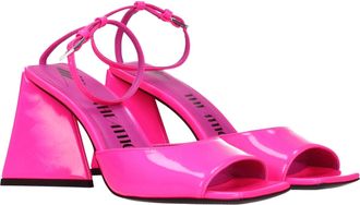 The Attico Womens Leather Open-Toe Heel Sandal Pink