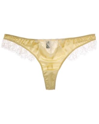 Kiki De Montparnasse Kiki de Montparnasse Lace Inset Silk-Blend Thong
