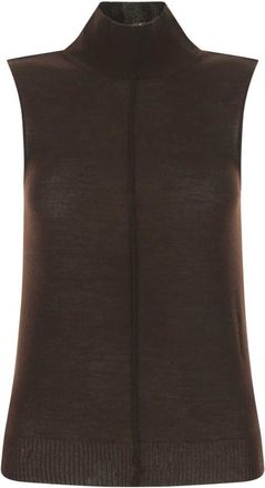 Amiri Dark Brown High-Neck Top