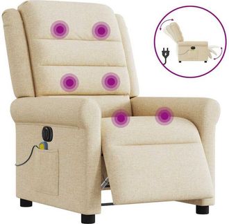 vidaXL Sill&oacute;n Reclinable De Masaje El&eacute;ctrico Tela Color Crema Vidaxl
