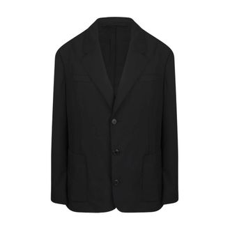 Prada Single-breasted Wool Blend Jacket - male - Prada - Blazers - Black - XL - Jackets