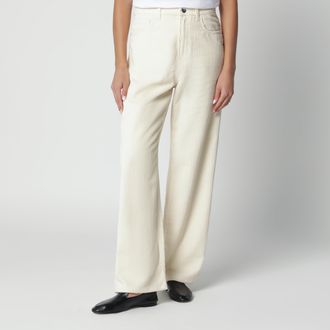 R&oacute;he Pantaloni baggy bianchi in velluto a costine
