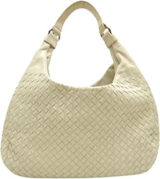 Bottega Veneta Pre-owned Intrecciato Shoulder Bag - Dames - Vintage Schoudertas - Beige - ONE Size - Leer - Vintage