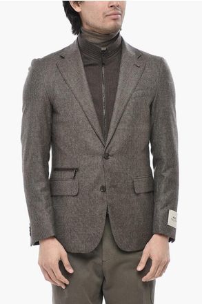 Corneliani CC COLLECTION Virgin Wool Jacket With Removable Chest Piece size 44