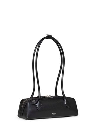 Alaia Womens Shoulder Bag Le Teckel Black Goatskin Leather