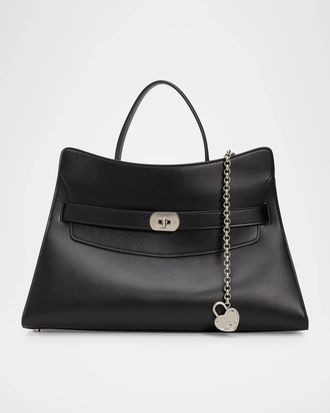 Alexander McQueen Locke Leather Top Handle Bag