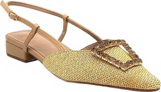 Ex&eacute; Womens Low-Heeled Slide Sandals In Beige