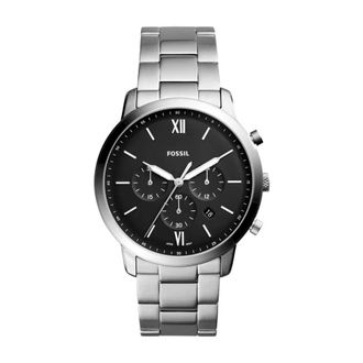 Fossil Accessoires, Heren, Grijs, ONE Size, Neutra Chronograaf Roestvrij Staal Horloge