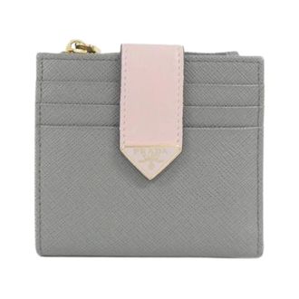 Prada Pre-owned Wallets, female, Gray, Size: ONE SIZE Pre-owned Saffiano Leather Wallet
