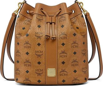 MCM Dessau Drawstring Bag in Visetos in Cognac at Nordstrom