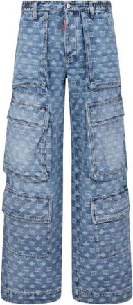 Dsquared2 Wide Jeans - Dames - Loose Fit Jeans - Blauw - XS - Jeans