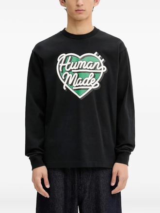 Human Made T-shirt a maniche lunghe con logo cuore - Nero