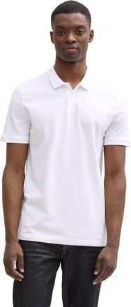 Tom Tailor Denim Poloshirt TOM TAILOR DENIM, Herren, Gr. XXL, weiss (wei&szlig;), Piqu&eacute;, Obermaterial: 100% Baumwolle, unifarben, regular fit taillenbedeckt, gerader Abschlu