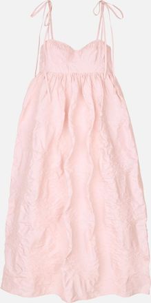 Cecilie Bahnsen Light Pink Alena Jacquard Midi Dress