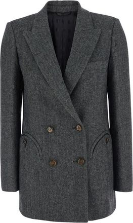 Blaz&eacute; Milano J Line Double-breasted Jacket - Dames - Blazers - Grijs - S - Wol - Jassen