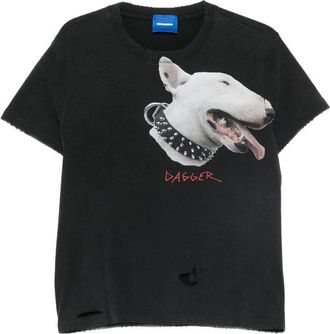 Dagger Graphic-print Distressed T-shirt