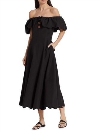 Sea New York Womens Leona Strapless Off The Shoulder Midi Dress In Black