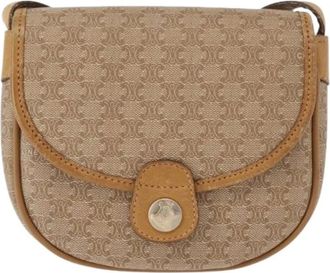 Celine Pre-owned Cross Body Bags, female, Beige, Size: ONE SIZE Pre-owned Canvas Cross Body Bag