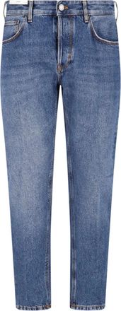 Pantaloni Torino Blue Cotton Denim Straight-Leg Jeans