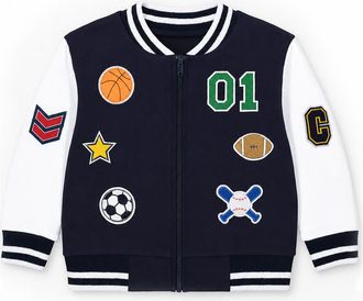 Florence Eiseman Varsity Sports Jacket in Navy/white at Nordstrom, Size 12M