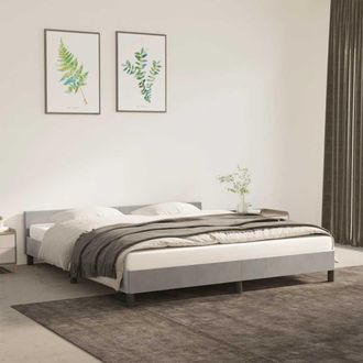 vidaXL Vidaxl - Estructura De Cama Sin Colch&oacute;n Terciopelo Gris Claro 160x200 Cm