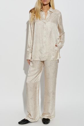 Golden Goose Shirt With Floral Motif, Womens, Cream