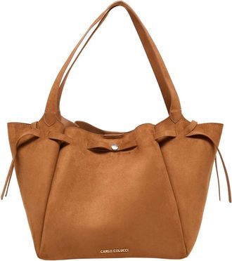 Carlo Colucci Tassen, Dames, Bruin, ONE Size, Su&egrave;de, Cc-0188 Su&egrave;de Schoudertas