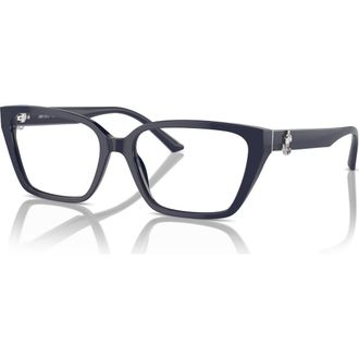 Jimmy Choo London 55mm Cat Eye optical glasses in Blue at Nordstrom
